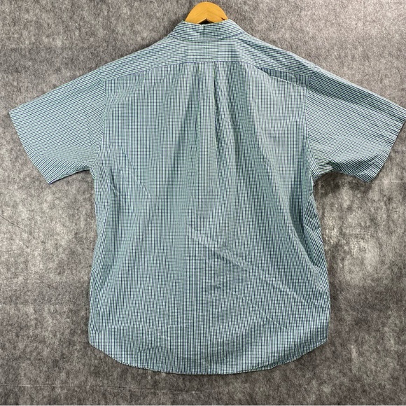 Ralph Lauren Mens Purple/Green/White Pin Check BLAKE Short Sleeve Button Down XL - Picture 2 of 8